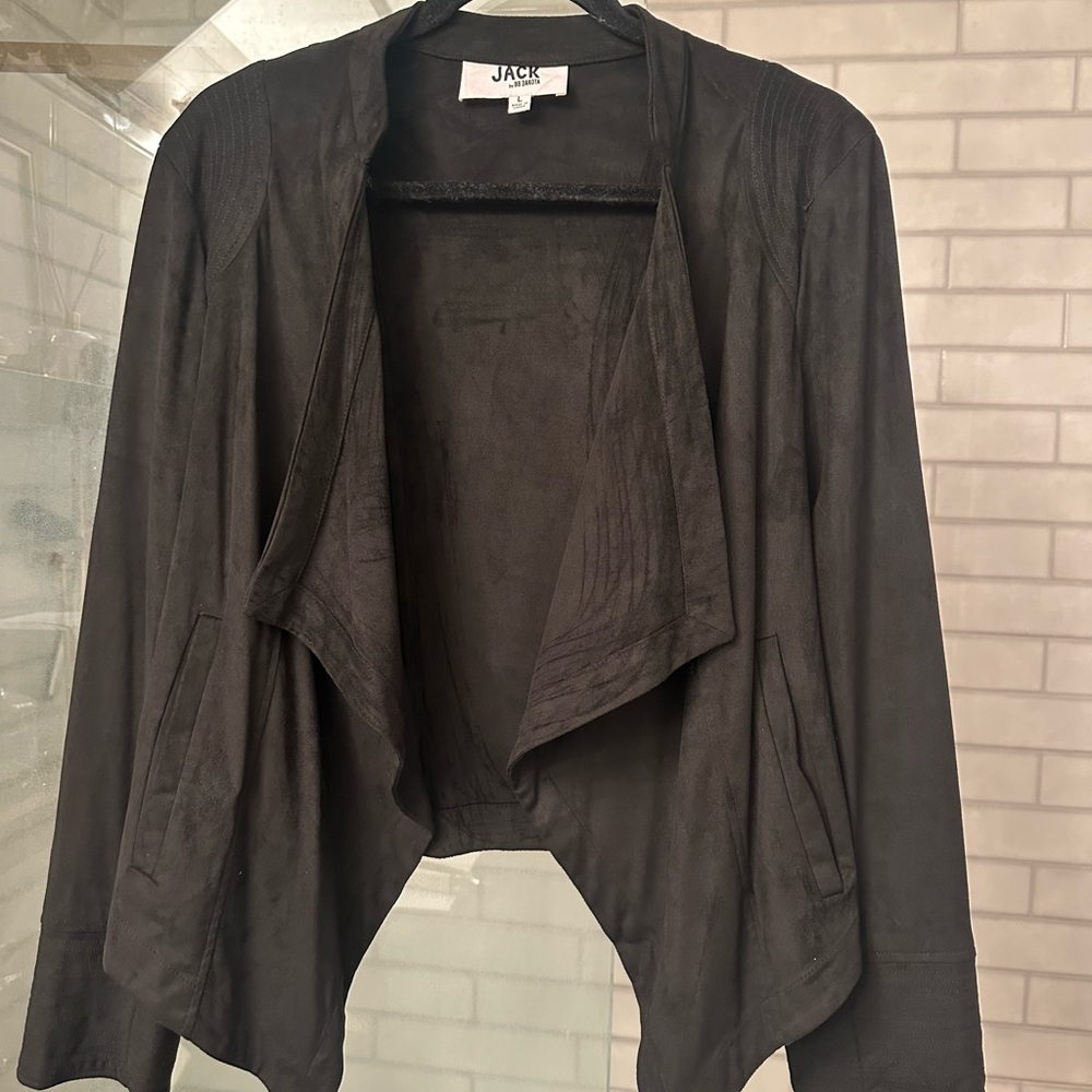 Jack by BB Dakota black faux suede folded jacket. Size L